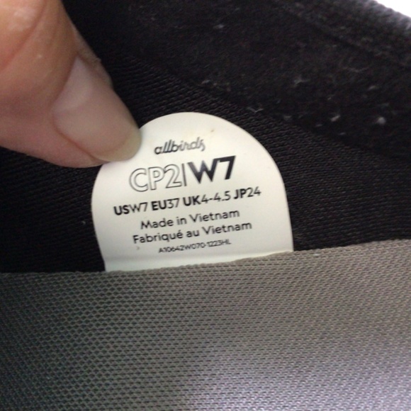 Allbirds Women’s Canvas Piper Natural Black with Blizzard Sole Size 7 - Picture 3 of 8